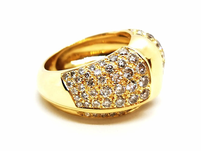 Bague 52 Bague en or jaune 18 carats sertie de diamants 58 Facettes 1637024CN