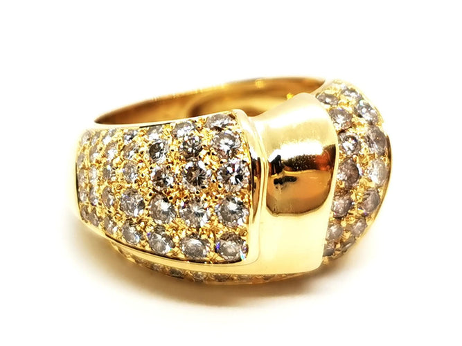 Bague 52 Bague en or jaune 18 carats sertie de diamants 58 Facettes 1637024CN