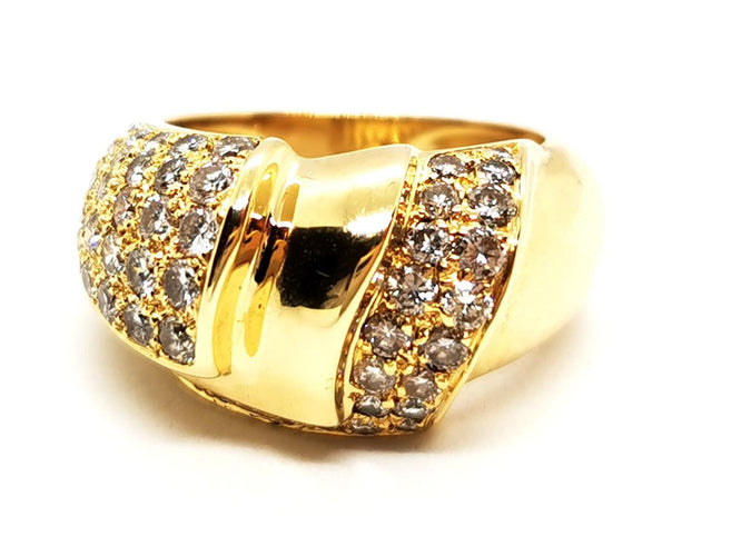 Bague 52 Bague en or jaune 18 carats sertie de diamants 58 Facettes 1637024CN