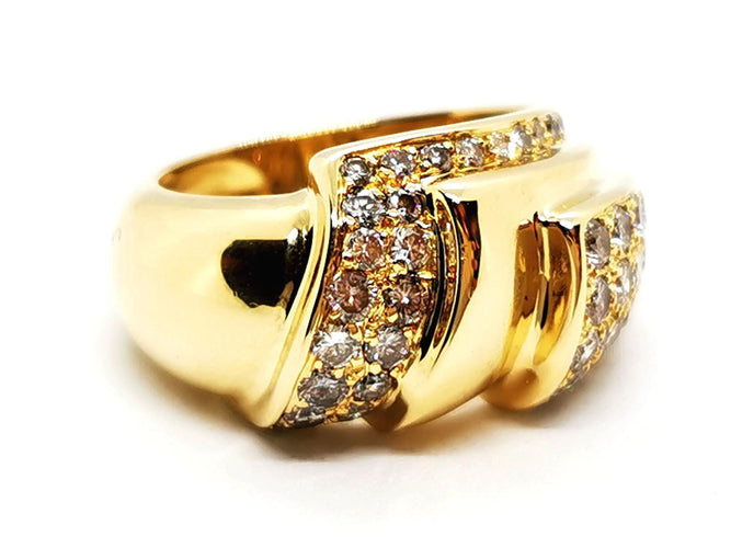 Bague 52 Bague en or jaune 18 carats sertie de diamants 58 Facettes 1637024CN