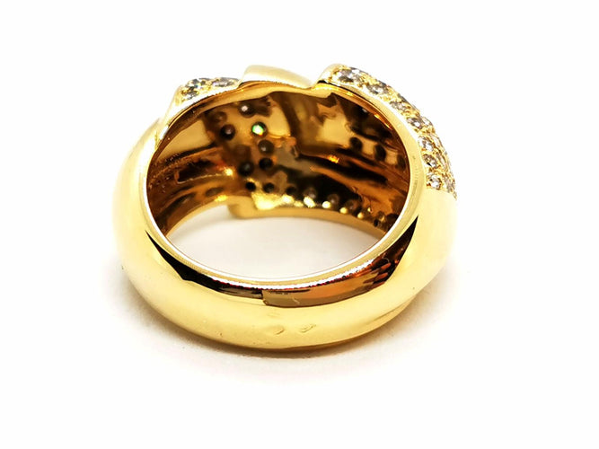 Bague 52 Bague en or jaune 18 carats sertie de diamants 58 Facettes 1637024CN