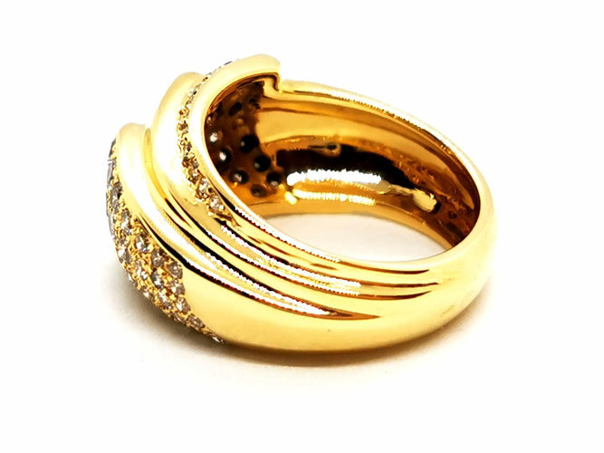 Bague 52 Bague en or jaune 18 carats sertie de diamants 58 Facettes 1637024CN