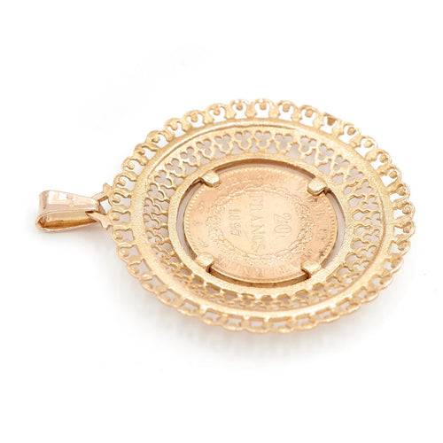 Pendentif Pendentif pièce 20 francs en or jaune 58 Facettes 1637028CN