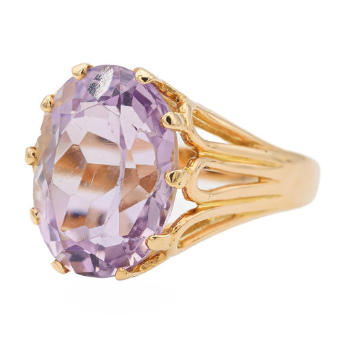 Bague 57 Bague cocktail en or jaune 18 carats avec améthyste 58 Facettes 1637061CN