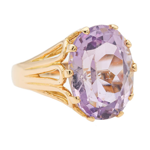 Bague 57 Bague cocktail en or jaune 18 carats avec améthyste 58 Facettes 1637061CN