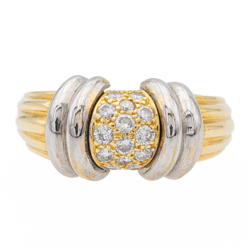 Bague 55 Bague en or jaune et or blanc 18 carats avec diamants 58 Facettes 1639196CN