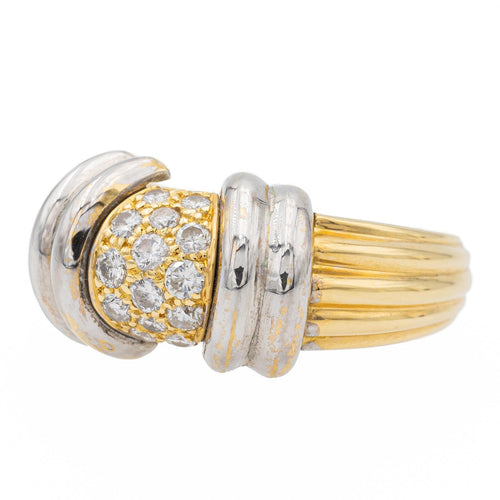 Bague 55 Bague en or jaune et or blanc 18 carats avec diamants 58 Facettes 1639196CN