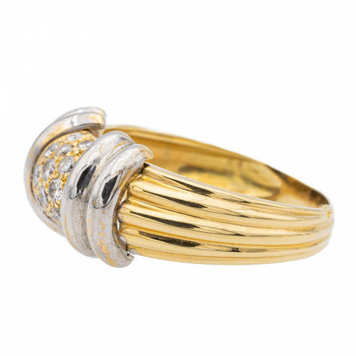 Bague 55 Bague en or jaune et or blanc 18 carats avec diamants 58 Facettes 1639196CN