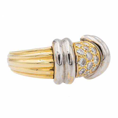 Bague 55 Bague en or jaune et or blanc 18 carats avec diamants 58 Facettes 1639196CN