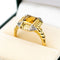 Bague 56 Bague en or jaune 18 carats avec citrine et diamants taille ancienne 58 Facettes CEDA8EA58E454F38BA09236B835669E4