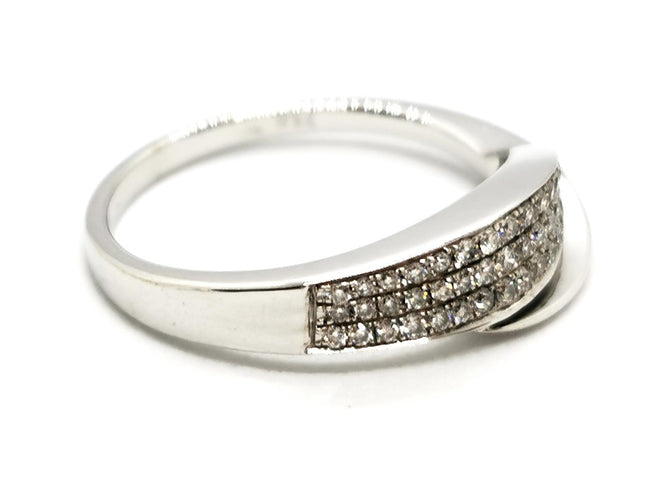 Bague 52 Bague en or blanc 18 carats pavée de diamants 58 Facettes 1641622CN