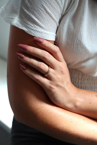 Bague 55 Bague demi-alliance en or rose 18 carats et diamants 58 Facettes 1653928CN