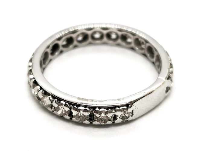 Bague 59 Alliance - Bague en or blanc 18 carats et diamants 58 Facettes 1653945CN