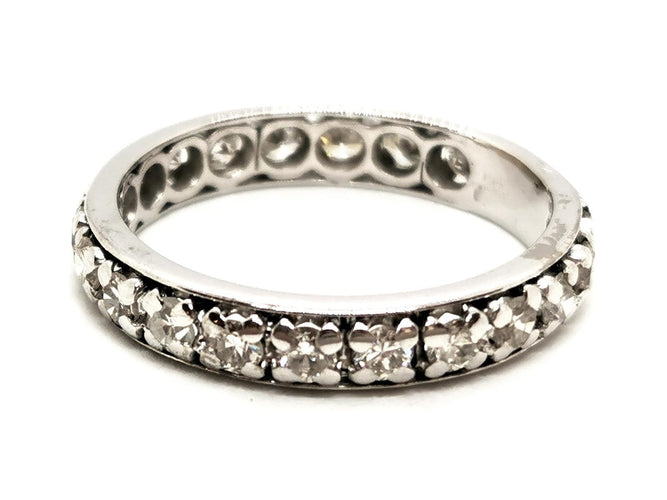 Bague 59 Alliance - Bague en or blanc 18 carats et diamants 58 Facettes 1653945CN