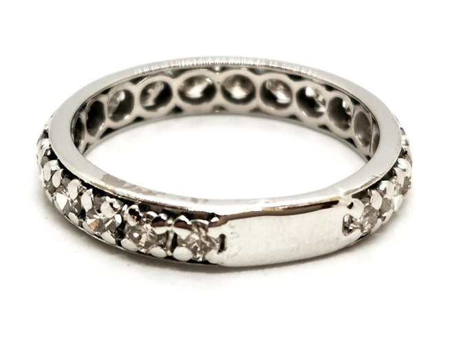 Bague 59 Alliance - Bague en or blanc 18 carats et diamants 58 Facettes 1653945CN