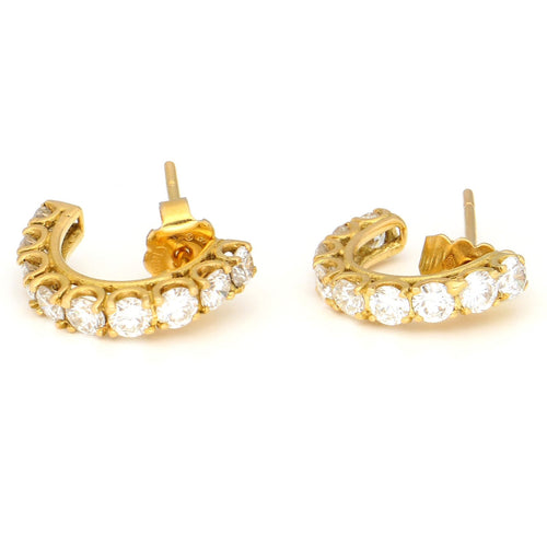 Boucles d'oreilles Boucles d'oreilles créoles en or jaune 18 carats et diamants 58 Facettes E4E86611FC5241C388E2BC3F779A76D0