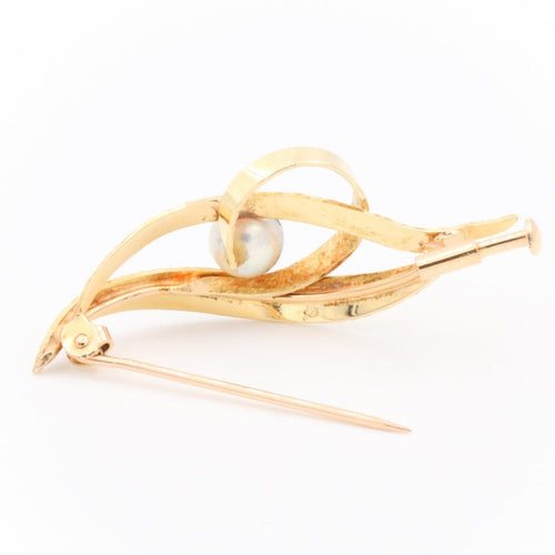 Broche Broche - Perle de culture en or jaune 18 carats 58 Facettes 1667869CN