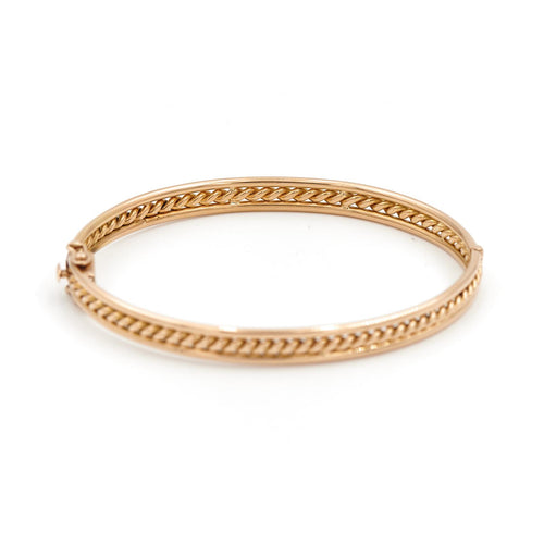 Bracelet Bracelet jonc ovale torsadé en or jaune 18 carats 58 Facettes 1668307CN