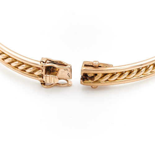 Bracelet Bracelet jonc ovale torsadé en or jaune 18 carats 58 Facettes 1668307CN