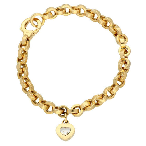 Bracelet Chopard Happy Diamonds - Bracelet charm cœur en or jaune et diamant 58 Facettes 4138A7A1137D4CD5891316AA5B2038C7