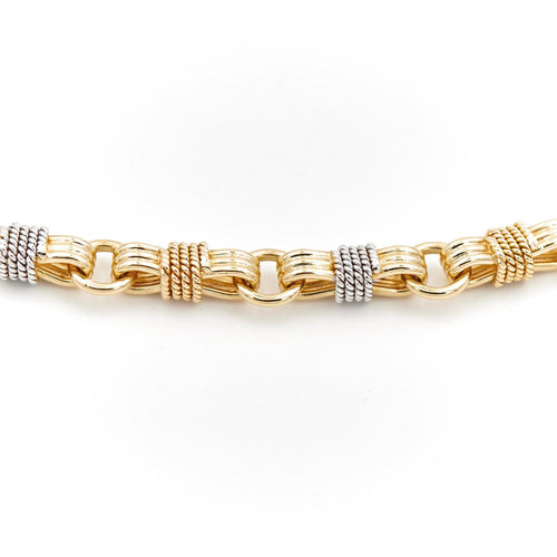 Collier Collier maille souple bicolore en or jaune et or blanc 18 carats 58 Facettes 1680814CN
