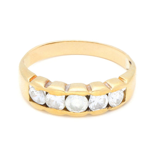 Bague 57.5 Bague rangée de diamants en or jaune 18 carats 58 Facettes 7306A6DCBECD41E4B7D608831D2D088E