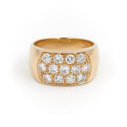 Bague 55 Bague pavée de diamants en or jaune 18 carats 58 Facettes 1696415CN