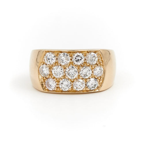 Bague 55 Bague pavée de diamants en or jaune 18 carats 58 Facettes 1696415CN