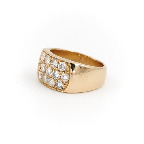 Bague 55 Bague pavée de diamants en or jaune 18 carats 58 Facettes 1696415CN