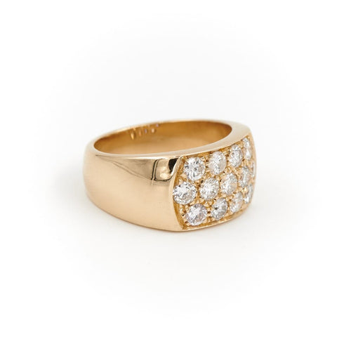 Bague 55 Bague pavée de diamants en or jaune 18 carats 58 Facettes 1696415CN