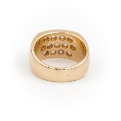 Bague 55 Bague pavée de diamants en or jaune 18 carats 58 Facettes 1696415CN