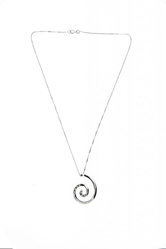 Collier Collier spirale - Pendentif en or blanc 18 kt et diamants 58 Facettes 16981