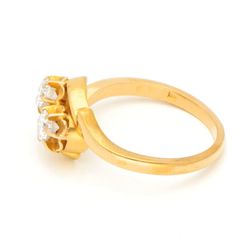 Bague 51 Bague Toi et Moi en or jaune 18 carats et diamants 58 Facettes 010788AB20E842AFA508003DE20DC709