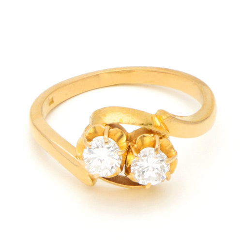 Bague 51 Bague Toi et Moi en or jaune 18 carats et diamants 58 Facettes 010788AB20E842AFA508003DE20DC709