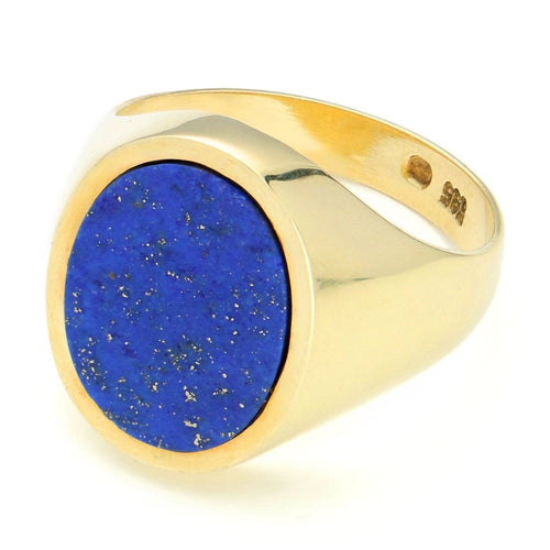 Bague 62.5 Chevalière en or jaune 14 carats avec lapis-lazuli 58 Facettes 4B372EDCD0D84803B6557321C8CDC884