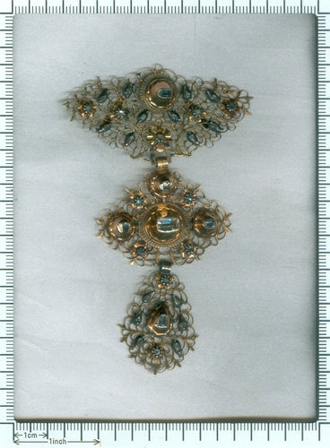 Pendentif Croix « à la Jeannette » - Pendentif en or rouge 18k, argent et diamants 58 Facettes 17124-0058