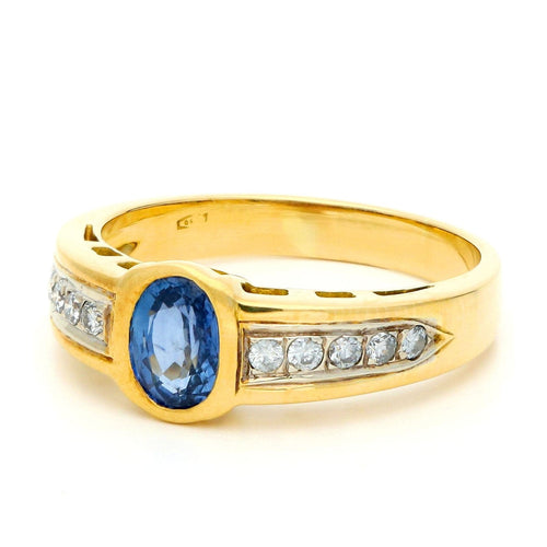 Bague 59 Bague géométrique vintage en or 18 carats, saphir et diamants 58 Facettes F9BFFB34C2F04F06AFED1654413E6CE2
