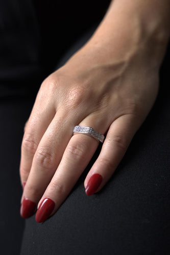 Bague 52 Montblanc 4810 - Bague alliance en or blanc 18 carats et diamants 58 Facettes 1747040CN