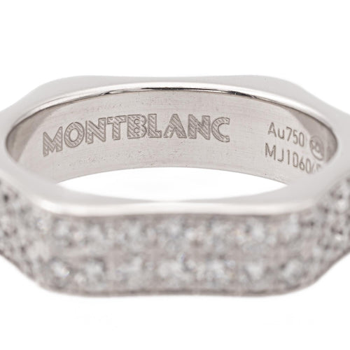Bague 52 Montblanc 4810 - Bague alliance en or blanc 18 carats et diamants 58 Facettes 1747040CN