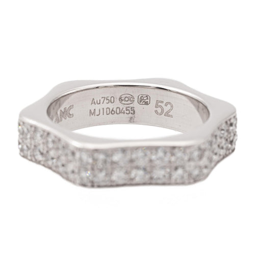 Bague 52 Montblanc 4810 - Bague alliance en or blanc 18 carats et diamants 58 Facettes 1747040CN
