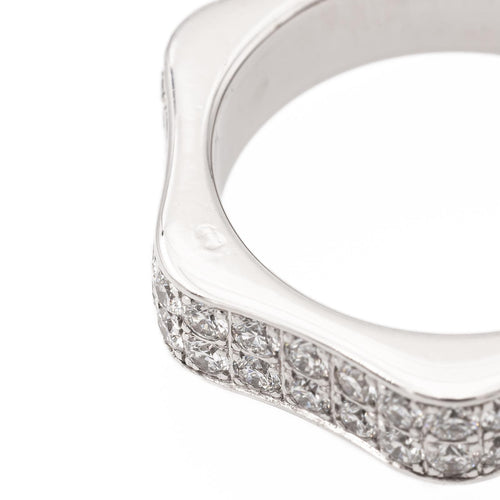 Bague 52 Montblanc 4810 - Bague alliance en or blanc 18 carats et diamants 58 Facettes 1747040CN