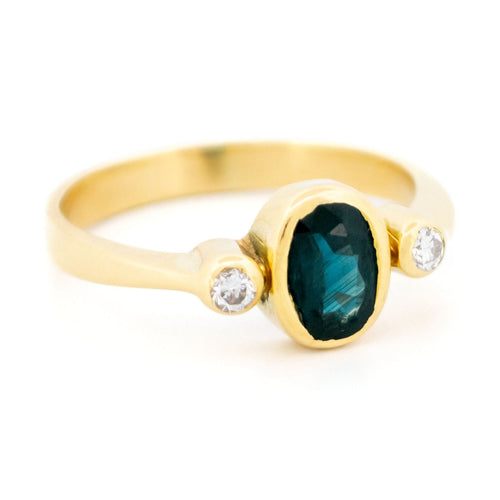 Bague 54.5 Bague trilogie saphir et diamants en or jaune 18 carats 58 Facettes AAEC329B19CE4F6ABE07820B6EF063DE