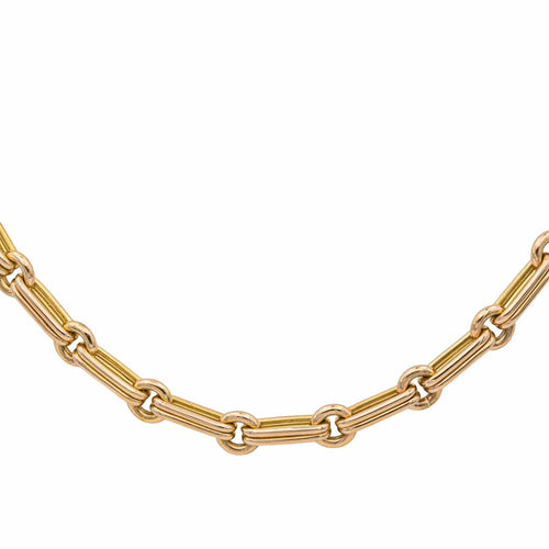 Collier Collier en or jaune 18 carats à maillons alternés 58 Facettes 1752352CN