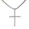 Collier Collier croix en or blanc 18 carats et diamants 58 Facettes 1752355CN