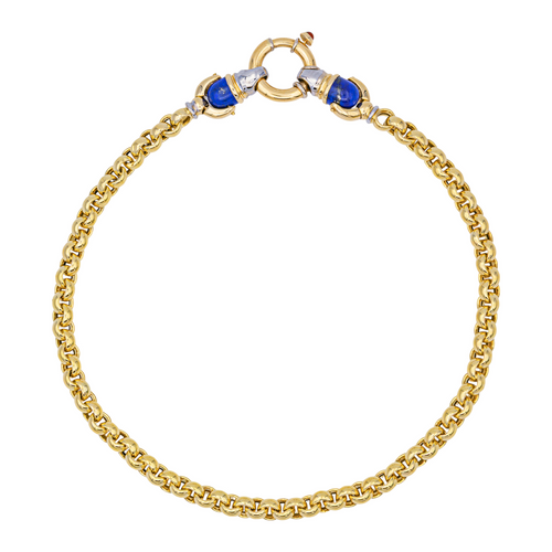 Collier Collier en or jaune 18 carats avec cornaline et lapis-lazuli 58 Facettes 1752772CN