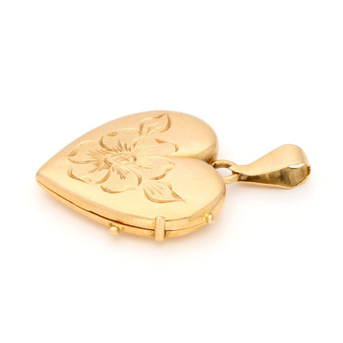Pendentif Médaillon cœur en or jaune 14 carats 58 Facettes 78A4791903E24F8E8DAAE340B98A4111