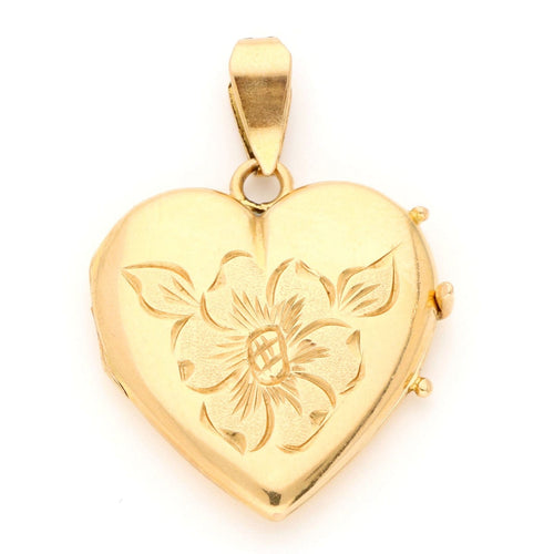 Pendentif Médaillon cœur en or jaune 14 carats 58 Facettes 78A4791903E24F8E8DAAE340B98A4111