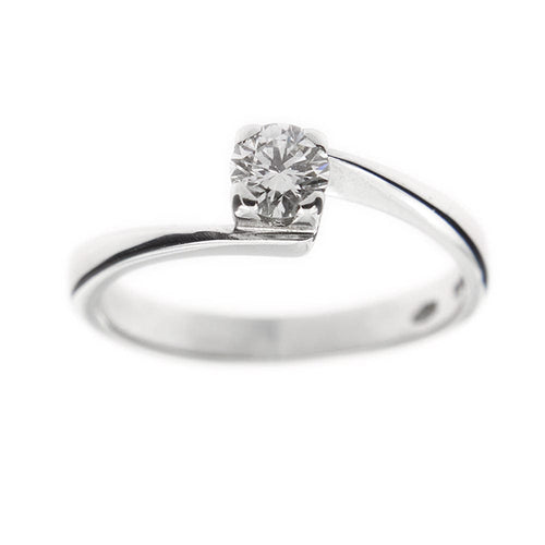 Bague 50 Chimento - Bague solitaire en or blanc 18 kt avec diamant 0,29 ct 58 Facettes 17757