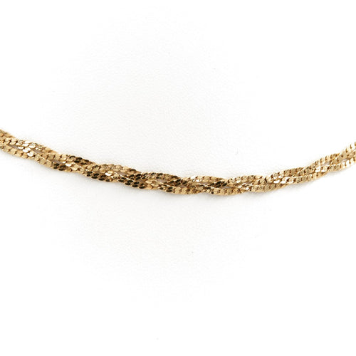 Collier Collier natte gourmette plate en or jaune 18 carats 58 Facettes 1783138CN