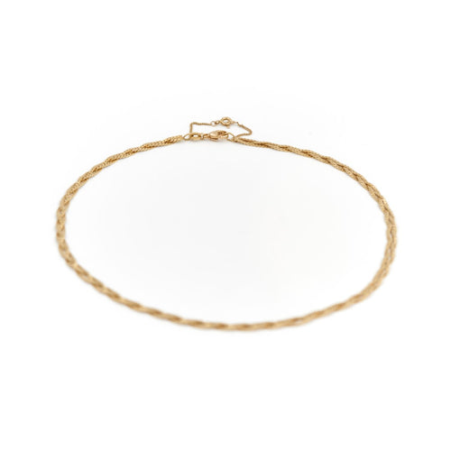 Collier Collier natte gourmette plate en or jaune 18 carats 58 Facettes 1783138CN